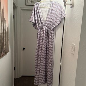 Elegant Purple and White Women's Dress